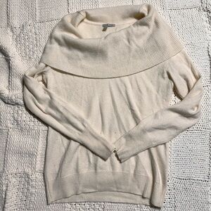 Halogen Cashmere Cream Off Shoulder Sweater